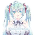  1girl ahoge dated green_eyes green_hair happy_birthday hatsune_miku long_hair open_mouth shito_(ash_shito) solo twintails vocaloid 