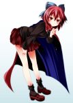  1girl absurdres cape highres red_eyes redhead s-syogo sekibanki short_hair solo touhou 