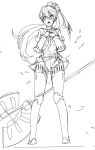  1girl android battle_axe eu03 huge_weapon labrys long_hair persona persona_4:_the_ultimate_in_mayonaka_arena ponytail school_uniform sketch solo standing weapon 
