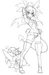  /\/\/\ 1girl :q bat_wings beltskirt boots choker demon_girl demon_tail disgaea etna eu03 flat_chest makai_senki_disgaea mini_wings prinny sketch solo_focus standing tail thigh-highs thigh_boots tongue tongue_out twintails wings 