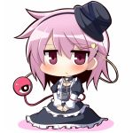  1girl alternate_costume chibi gothic_lolita hat komeiji_satori lolita_fashion mini_top_hat pink_eyes pink_hair sash solo third_eye top_hat touhou twumi 