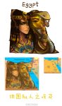  cat_eyes earrings egypt egyptian green_eyes jewelry map mask personification personified_map pumpkin_friends snake tagme 