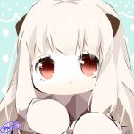  1girl close-up covering_mouth horns kantai_collection katori_(quietude) long_hair looking_at_viewer lowres mittens northern_ocean_hime shinkaisei-kan solo tagme white_hair white_skin 