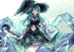 absurdres aqua_eyes aqua_hair date_a_live hat highres long_hair natsumi_(date_a_live) solo witch_hat 