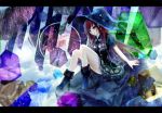  1girl absurdres erza_scarlet fairy_tail hat head_tilt highres long_hair looking_at_viewer looking_to_the_side parted_lips red_eyes redhead sanae_(jomill04) sitting solo tagme witch_hat 