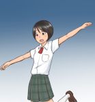  :d black_hair brown_eyes school_uniform shimau yotsubato! 