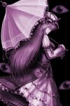  hat long_hair mocchi monochrome purple tabard touhou umbrella yakumo_yukari 