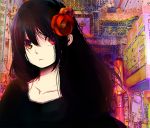  copyright_request flower hashimochi long_hair red_eyes 
