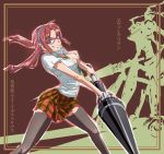  cleavage evangelion:_2.0_you_can_(not)_advance glasses lance makinami_mari_illustrious makisige neon_genesis_evangelion polearm rebuild_of_evangelion red_hair redhead skirt thigh-highs thighhighs twintails weapon 