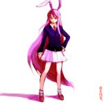 blazer bunny_ears iseki_(kuroshura_no_tabiji) long_hair purple_hair rabbit_ears red_eyes reisen_udongein_inaba skirt touhou 