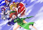  6girls blonde_hair blue_hair flandre_scarlet grey_eyes hat hong_meiling izayoi_sakuya kiku_hitomoji koakuma multiple_girls patchouli_knowledge purple_hair red_eyes red_hair redhead remilia_scarlet silver_hair touhou wings 