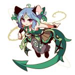  &gt;:( 1girl ahoge alternate_costume blue_hair bodice breasts cosplay cosplay_request kozakura_(dictionary) multicolored_hair nazrin pantyhose pentacle red_eyes skirt solo streaked_hair sweatdrop tail thorns touhou 