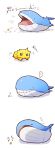  azuma_minatsu highres joltik no_humans pokemon pokemon_(creature) size_difference sleeping wailord 