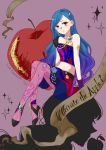  aikatsu! blue_hair dress kazesawa_sora long_hair multi-colored_hair red_eyes violet_hair wavy_hair 