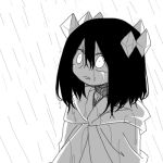  androgynous black_hair crying crying_with_eyes_open etihw haiiro_teien lowres mogeko_(okegom) rain tears wet wet_clothes 