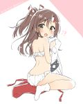  1girl back brown_eyes brown_hair kantai_collection looking_at_viewer panties ponytail shima_(shima_je) sitting solo tagme tears underwear zuihou_(kantai_collection) 