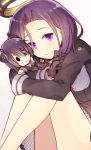  character_doll gloves halo hiiragisouren kantai_collection purple_hair smile tatsuta_(kantai_collection) tenryuu_(kantai_collection) violet_eyes 