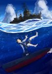  bike_shorts black_hair hahaha imperial_japanese_navy japan_maritime_self-defense_force kantai_collection kuroshio_(destroyer) kuroshio_(kantai_collection) kuroshio_(ss-501) object_namesake school_uniform sinking uss_mingo 