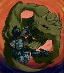  golurk no_humans pacific_rim parody pokemon pokemon_(creature) semania9ja tyranitar 