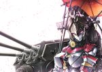  bust highres kantai_collection looking_at_viewer mecha mechanization no_humans oriental_umbrella petals robot solo takamaru umbrella yamato_(kantai_collection) 