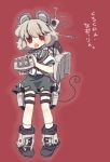  1girl alternate_costume animal_ears biyon fubuki_(kantai_collection) fubuki_(kantai_collection)_(cosplay) grey_hair jewelry kantai_collection looking_at_viewer machinery mouse_ears mouse_tail nazrin open_mouth pendant red_eyes short_hair sketch solo tail touhou translation_request turret 