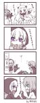  4koma ahoge aqua_eyes comic crying crying_with_eyes_open dress horns interlocked_fingers kantai_collection long_hair mittens northern_ocean_hime open_mouth oukawa_yuu peeking_out re-class_battleship red_eyes scarf shinkaisei-kan short_hair tail tears translation_request violet_eyes white_dress white_hair white_skin wo-class_aircraft_carrier 