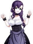  1girl blush breasts green_eyes large_breasts long_hair looking_at_viewer love_live!_school_idol_project open_mouth purple_hair simple_background solo torigoe_takumi toujou_nozomi white_background 