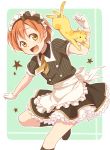  cat dress green_eyes hoshizora_rin love_live!_school_idol_project necktie orange_hair short_hair 