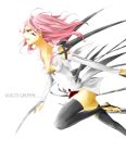  1girl angry bare_shoulders black_legwear breasts cleavage clenched_teeth copyright_name crystal detached_sleeves guilty_crown highres long_hair pink_hair red_eyes solo tears yoma yuzuriha_inori 