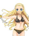  1girl anrusia bikini blonde_hair blue_eyes dragon_quest dragon_quest_x long_hair swimsuit sword weapon yuu_(kfc) 