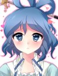  1girl :&lt; blue_eyes blue_hair blush hair_ornament hair_stick heart heart-shaped_pupils kaku_seiga knbilove solo symbol-shaped_pupils touhou 
