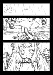  comic highres horns kantai_collection kohige long_hair machinery mittens monochrome northern_ocean_hime shinkaisei-kan sketch translated triangle_mouth 