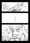  airplane comic highres horns kantai_collection kohige long_hair machinery mittens monochrome northern_ocean_hime shinkaisei-kan sketch tears translated triangle_mouth 