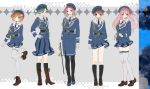  5girls baton black_legwear blue_eyes blush boots brown_hair chain glasses gloves green_hair hair_bobbles hair_ornament haramura_nodoka hat kataoka_yuuki kurage long_hair looking_at_viewer medal military military_uniform miyanaga_saki multiple_girls open_mouth pantyhose pink_hair red_eyes redhead sailor_collar saki short_hair short_twintails skirt smile someya_mako takei_hisa thigh-highs twintails uniform violet_eyes white_legwear 