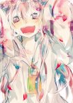  1girl head_wreath long_hair open_mouth petals pink_eyes pink_hair ruki_(senyuu) sen&#039;yuu. sha_(euiorn) smile 