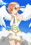  angel blush green_eyes hoshizora_rin love_live!_school_idol_project orange_hair short_hair sky wings 