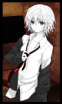  1boy blood bloody_clothes formal hunter_x_hunter kurapika necktie shirt short_hair solo standing suit undressing white_shirt yukiji_tokiji 