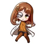  1girl aoki_hagane_no_arpeggio arpeggio_of_blue_steel brown_hair chibi glasses hair_ornament hyuuga_(aoki_hagane_no_arpeggio) long_hair looking_at_viewer one_eye_closed pensuke solo yellow_eyes 