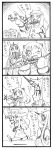  4koma ahoge aircraft bbb_(friskuser) comic highres horns kantai_collection mittens monochrome multiple_girls northern_ocean_hime seaport_hime shinkaisei-kan simple_background translation_request 