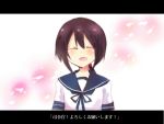  1girl chiyaru comic fubuki_(kantai_collection) kantai_collection letterboxed ponytail school_uniform serafuku solo translated 