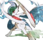  arm_blade artist_request cape fighting_stance flame gallade mega_gallade mega_pokemon no_humans pokemon pokemon_(creature) pokemon_(game) pokemon_oras red_eyes shadow solo weapon 