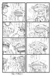  4koma admiral_(kantai_collection) akagi_(kantai_collection) bbb_(friskuser) comic hat highres kantai_collection monochrome multiple_girls peaked_cap shinkaisei-kan simple_background sweat translation_request wo-class_aircraft_carrier 