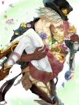  1boy 1girl carrying dezel_(tales) gloves hat long_hair minadukikiki princess_carry redhead rose_(tales) short_hair tales_of_(series) tales_of_zestiria white_hair 