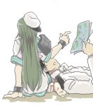  1boy 1girl admiral_(kantai_collection) comic faceless faceless_male hat kai_(akamekogeme) kantai_collection kiso_(kantai_collection) lap_pillow long_hair map military military_uniform naval_uniform school_uniform serafuku uniform 