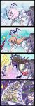  4koma 5girls ahoge akagi_(kantai_collection) akatsuki_(kantai_collection) all_fours blue_eyes brown_eyes brown_hair bucket chopsticks comic coral dashio eva_01 fish hat highres i-class_destroyer japanese_clothes kantai_collection kuma_(kantai_collection) monster multiple_girls neon_genesis_evangelion o_o open_mouth orange_hair plankton purple_hair red_eyes rice rice_bowl sandals scroll seaweed shinkaisei-kan silver_hair sparkle star sweatdrop tama_(kantai_collection) tentacles thigh-highs translated triangle_mouth wo-class_aircraft_carrier 