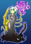  :&lt; antenna arakune blazblue cape crossover green_eyes green_hair kurodani_yamame mask monster parody slime touhou wriggle_nightbug 