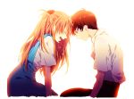  1boy 1girl bangoul brown_hair closed_eyes crying ikari_shinji long_hair neon_genesis_evangelion orange_hair sad school_uniform short_hair souryuu_asuka_langley tears 