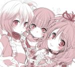  blush cheria_barnes monochrome multiple_girls one_side_up pascal pink ribbon short_hair smile sophie_(tales_of_graces) take_(tenkasu) tales_of_(series) tales_of_graces twintails 