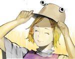  hands happy hat moriya_suwako smile touhou yo_(pixiv) 