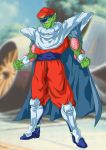  absurdres armband boots capcom cape cosplay crossover deka_master dragon_ball dragon_ball_z dragonball dragonball_z fusion green_skin hat highres m_bison male peaked_cap piccolo pointy_ears skull solo street_fighter vega vega_(cosplay) 